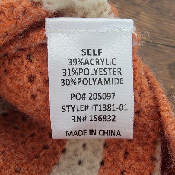 BiBi Short Puff Sleeve Retro Boho Orange Crochet Sweater Sz S NEW Cottagecore - Picture 9 of 10